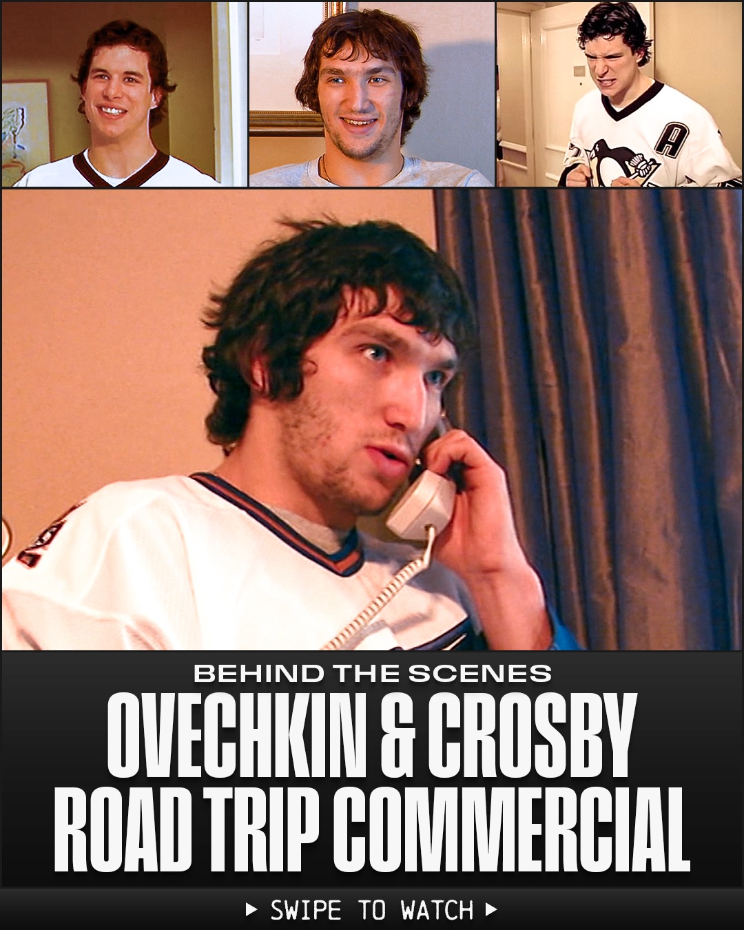 In the early years of their iconic rivalry, Sid & Ovi teamed up for this iconic commercial! 😂

The 100th and 101st head-to-head matchups between @aleksandrovechkinofficial and Sidney Crosby take place TODAY at 3p ET on ABC and TOMORROW at 3p ET on @nhlontnt & @hbomax!