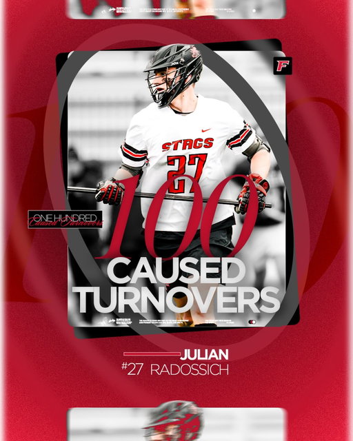 He made his own club (he also got to 102 before we had a chance to post this)!

@jradossich27 is the first Stag in program history with 100 career caused turnovers

🤘🥍