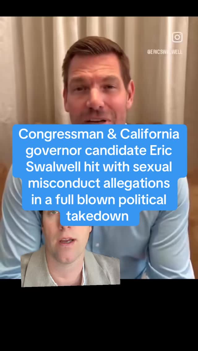 Congressman & California governor candidate Eric
Swalwell has been accused of sexual misconduct by 4 different women, including 1 who used to work on his staff accusing him of rape. Swalwell was in previous controversy in the 2010s when he was caught having some sort of inappropriate relationship with a Chinese spy while working on the house committee for intelligence. As a staunch Donald Trump hater there are now many people on social media executing a full blown political take down posting videos of him in very compromising positions. Swalwell denies all allegations but admits to missteps with his wife. This guy is cooooooked.