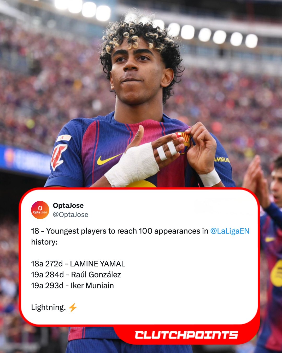 Lamine Yamal is just a different breed. 100 games for Barcelona and he’s still technically a teenager for another year.

Elite 🏹🔥