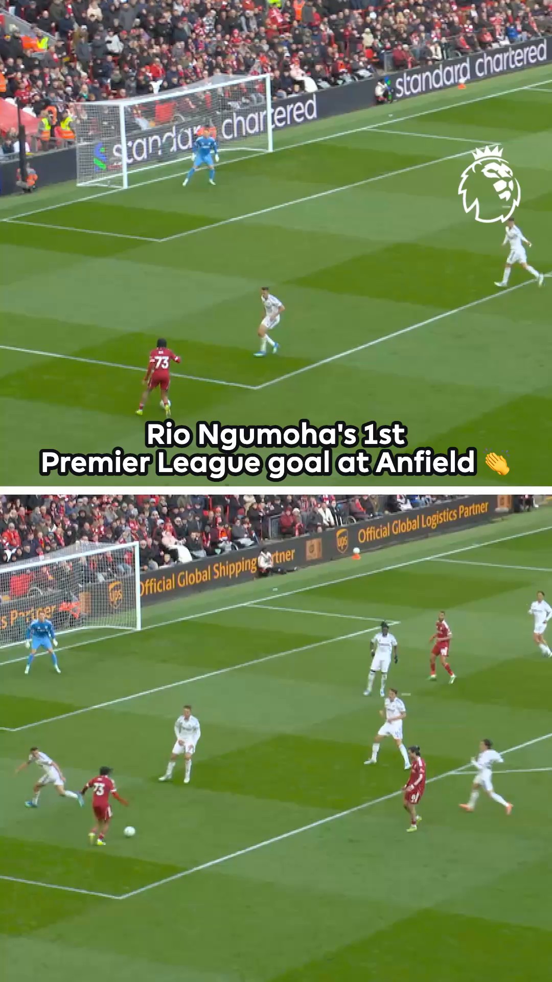 Two special goals from two special players ✨

Rio Ngumoha 🤝 Mohamed Salah