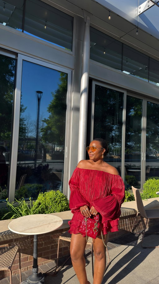What I wore earlier today…. 🎵 
 
@randrskincareco oud oil leaves me smelling goodt
@kilianparis Forbidden games
@tribal.eyes fave sunnies 
@aminamuaddi sandals 
@lagos_jewelry rings
Dress runs true to size, wearing a medium. Also comes in black and white. (Details in profile) 
 
P.S. have the sound on 

#nightout #revolveme #minidress #styleover40