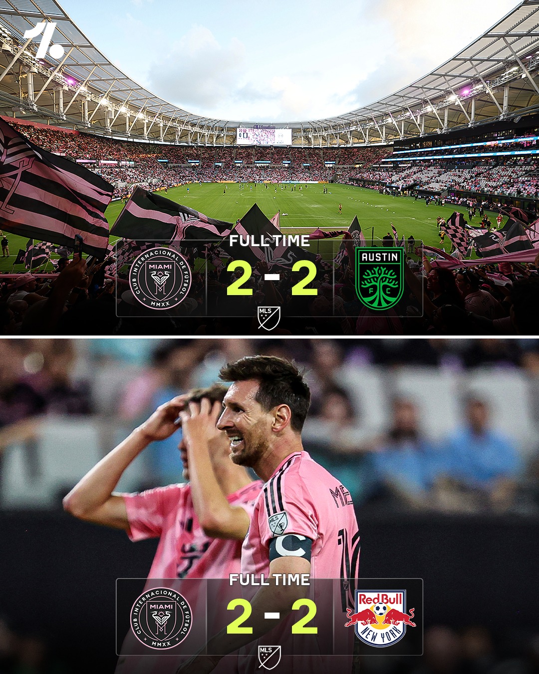 Inter Miami are still searching for their first win in their brand new stadium 👀

Inter Miami are unable to hold on as New York Red Bulls grab a late equalizer ⚽😳