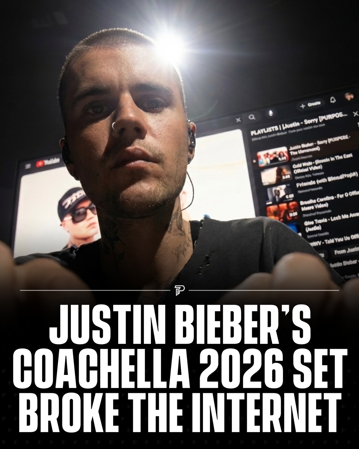 Justin Bieber delivered an unconventional yet highly talked-about set at Coachella 2026, performing with just a MacBook as he played and reacted to his biggest hits directly from YouTube in front of a massive crowd. 

The stripped-down performance turned emotional during “With You,” as childhood footage of him played on screen, creating a nostalgic moment for fans. The set also included viral clips and memes, adding a spontaneous, fan-driven feel that many praised for its authenticity despite minimal production.

-
#news #viral #pubity