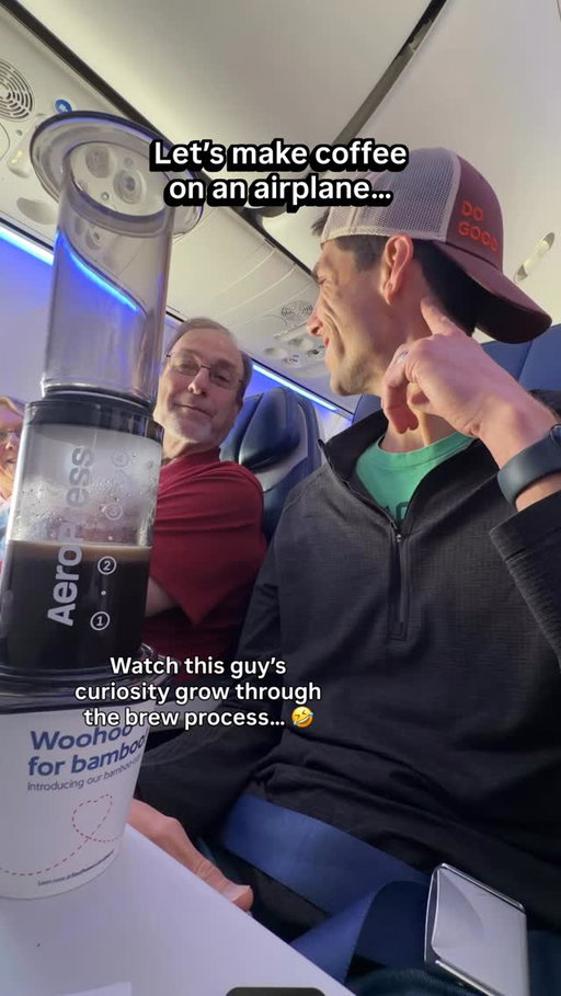 Let’s make @aeropress coffee on an airplane together ✈️ ☕️