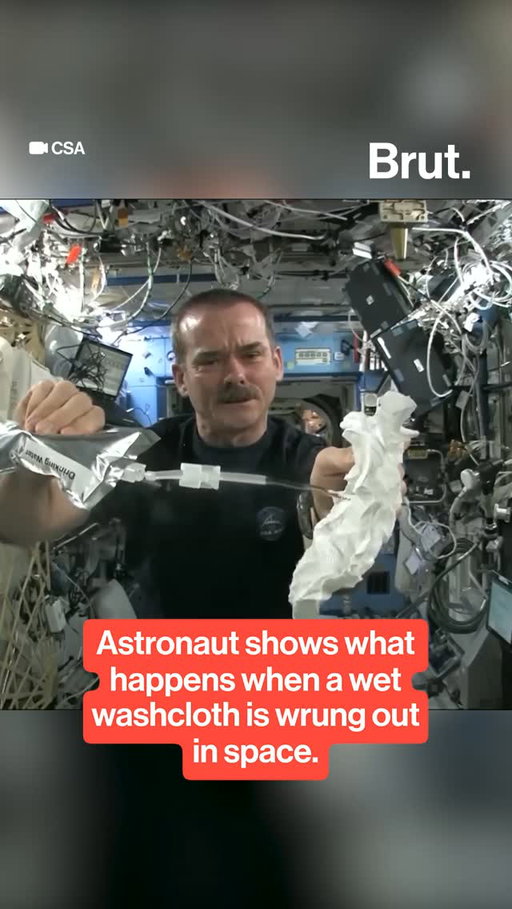 In 2013, Canadian astronaut Chris Hadfield demonstrated the behavior of water at zero gravity by wringing out a wet washcloth in space. #Space #Science #OuterSpace #Astronaut #Gravity