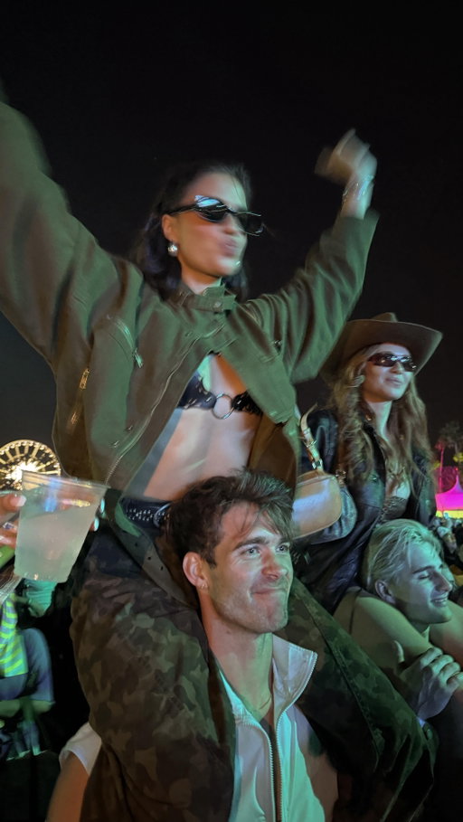 watching my first love perform while standing next to my last love… life is weird like that 🥹🤍✨ #justinbieber #coachella