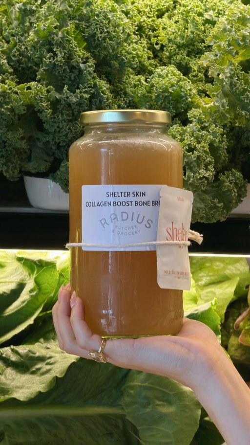 SHELTER x RADIUS: Nourished From Within

In collaboration with Radius Butcher & Grocery, we’re introducing the Shelter Skin Collagen Boost Bone Broth, made to support the skin from within. 

A slow-simmered, nutrient-rich chicken broth designed to support skin, gut, and overall wellbeing - because what you put in your body matters just as much as what you put on it 🤎

The first 50 @shelterskin bone broth purchases will include a sample of our new Solar Body Butter, a perfect pairing for nourishment inside & out. 

Available exclusively at @eatradius, while supplies last. 

#nontoxicliving #atxwellness #healthandbeauty