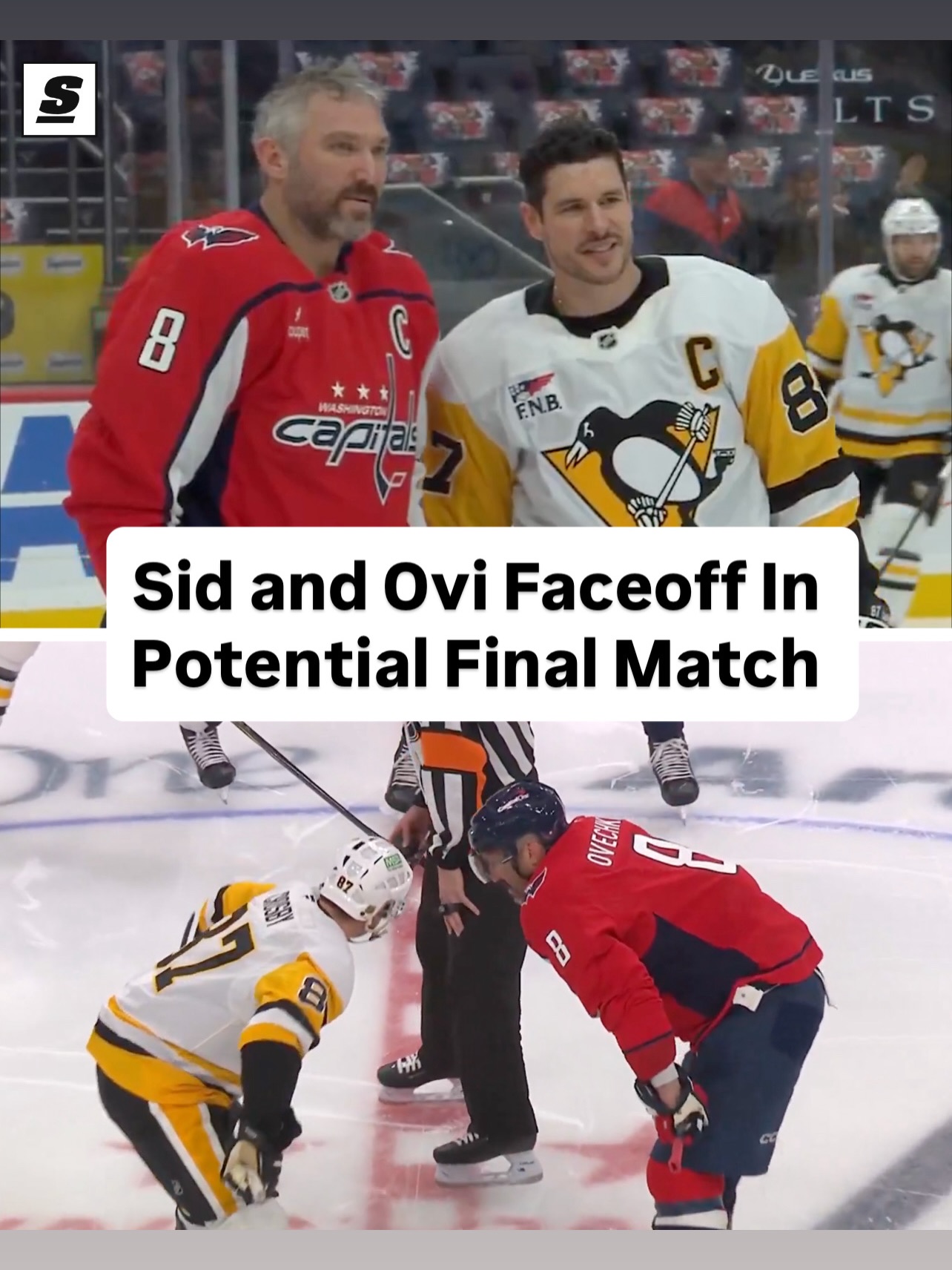 In their 100th meeting, Sidney Crosby and Alex Ovechkin took the opening faceoff in what could be their last matchup against each other. 🥹
[via sammisilber/X]