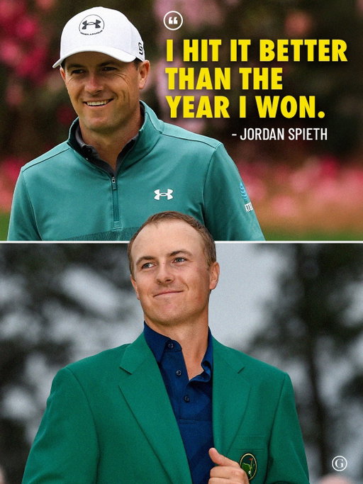 Jordan Spieth says he hit it better this year than in 2015 when he won the Masters. 

Spieth shot 18-under in 2015 to win the green jacket. He finished 5-under this week.