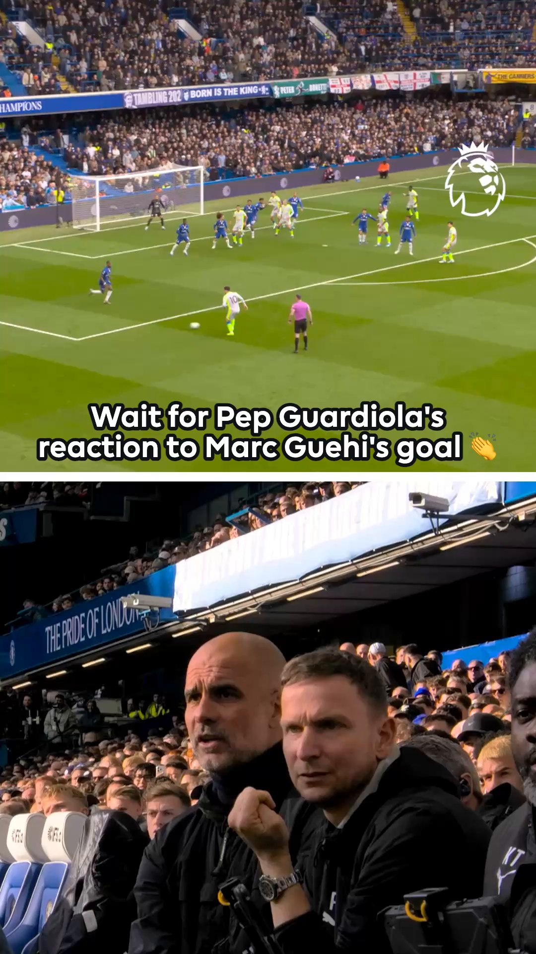 Marc Guehi's first Premier League goal since joining @mancity 🩵
