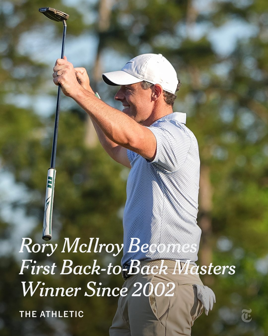 Rory McIlroy held on to win his second straight Masters, becoming the first back-to-back champion since Tiger Woods in 2002. 

The Northern Irishman's victory on Sunday made him the fourth player in Masters history to win as a returning champion, joining Jack Nicklaus, Nick Faldo and Woods.

After 36 holes, he had a record lead, but sweated out this Masters Sunday, with two birdies in Amen Corner the difference.

Read more about his victory at the link in our bio. Photos by @nytmills