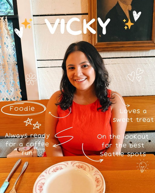 Hi, I’m Vicky 👋✨ 

A Seattle-based foodie 🍽️ 

Restaurants, bars, coffee shops, dessert spots & everything in between — if it’s worth the hype (and the calories), I’ve got you covered. 

Comment “foodie” and I’ll DM you my list of Seattle recs 🫶