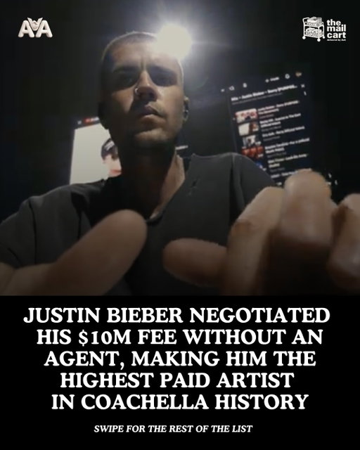You’re not getting it. It’s not clocking to you that I’m standing on business, is it? 

➡️ Swipe for the rest of the highest paid artists in Coachella history

📬 For more entertainment industry news, insights, and career moves, check out The Mail Cart delivered by @assistantsvsagents. Link in bio