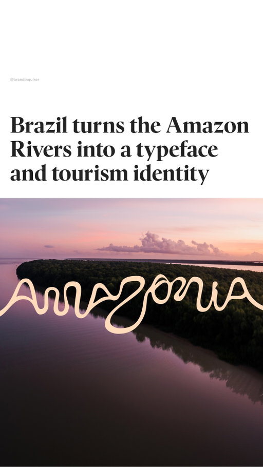 Best design of the year?

Brazil and @futurebrandsp have created a new brand to promote the Brazilian Amazon as a tourism destination across its nine states, highlighting one of the largest biomes on Earth.

The identity is built using real geographic coordinates, with each letter of the alphabet derived from satellite images of the Amazon River and its tributaries, forming a logotype shaped by the region’s navigable waters (Refined by @naipefoundry)

The system was co-created with artists from all nine states, bringing together illustration, photography, and audiovisual work to reflect the cultural diversity of a territory larger than India.

Artists:
Cristo: @_____cristo 
Winy Tapajós @winnytapajos 
Malu Menezes @maluanezes
Beatriz Belo @beademilho 
Odir Abreu @pintor_odir
Ori Junior @ori.junior 
Bob Menezes @bobmenezes_ 
Marahu Filmes @marahufilmes
Rogerio Pedro @rogeriopedroart

The initiative aims to encourage exploration of the region by supporting local activity across tourism, gastronomy, agriculture, arts, dance, crafts, and music.

#typograhy #font #graphicdesign #branding #typeface #lettering #designinspiration #design #brazil #amazonia #amazonriver #amazonrainforest