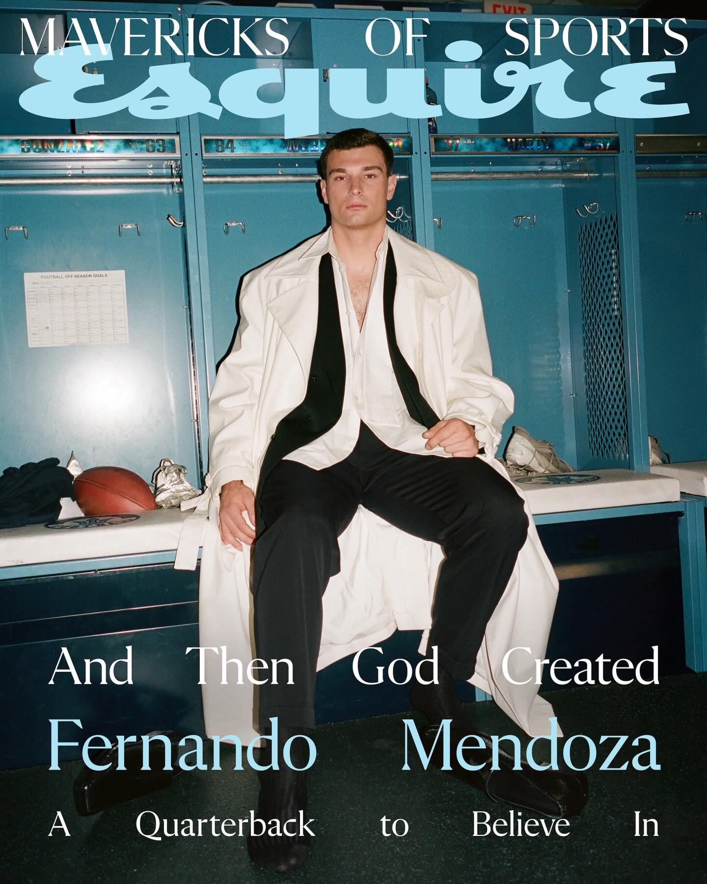 Presenting our Mavericks of Sports and spring issue cover star, @FernandoMendoza.

He won the Heisman Trophy, a national championship at Indiana University, and everyone knows he’s going first in the NFL draft this month. He might look like a Peyton Manning or a Tom Brady or an Eli Manning, but Mendoza also has something to say. He doesn’t just want to explain things—he needs to.

At the link in our bio, the 22-year-old phenom opens up about his faith, his NFL plans, and how he holds it all together.

Photographed by Chantal Anderson @chantalaanderson
Styled by Alfonso Fernandez Navas @alfonsofn
Grooming by Dillon Peña at The Only Agency @dillonpena @theonly.agency
Esquire Executive Design Director: Martin Hoops @mhoopsdesign
Esquire Visual Director: James Morris @james_alexander_photo
Esquire Entertainment Director: Andrea Cuttler @angcutt
Esquire Editor-in-chief: Michael Sebastian @michaeljsebastian