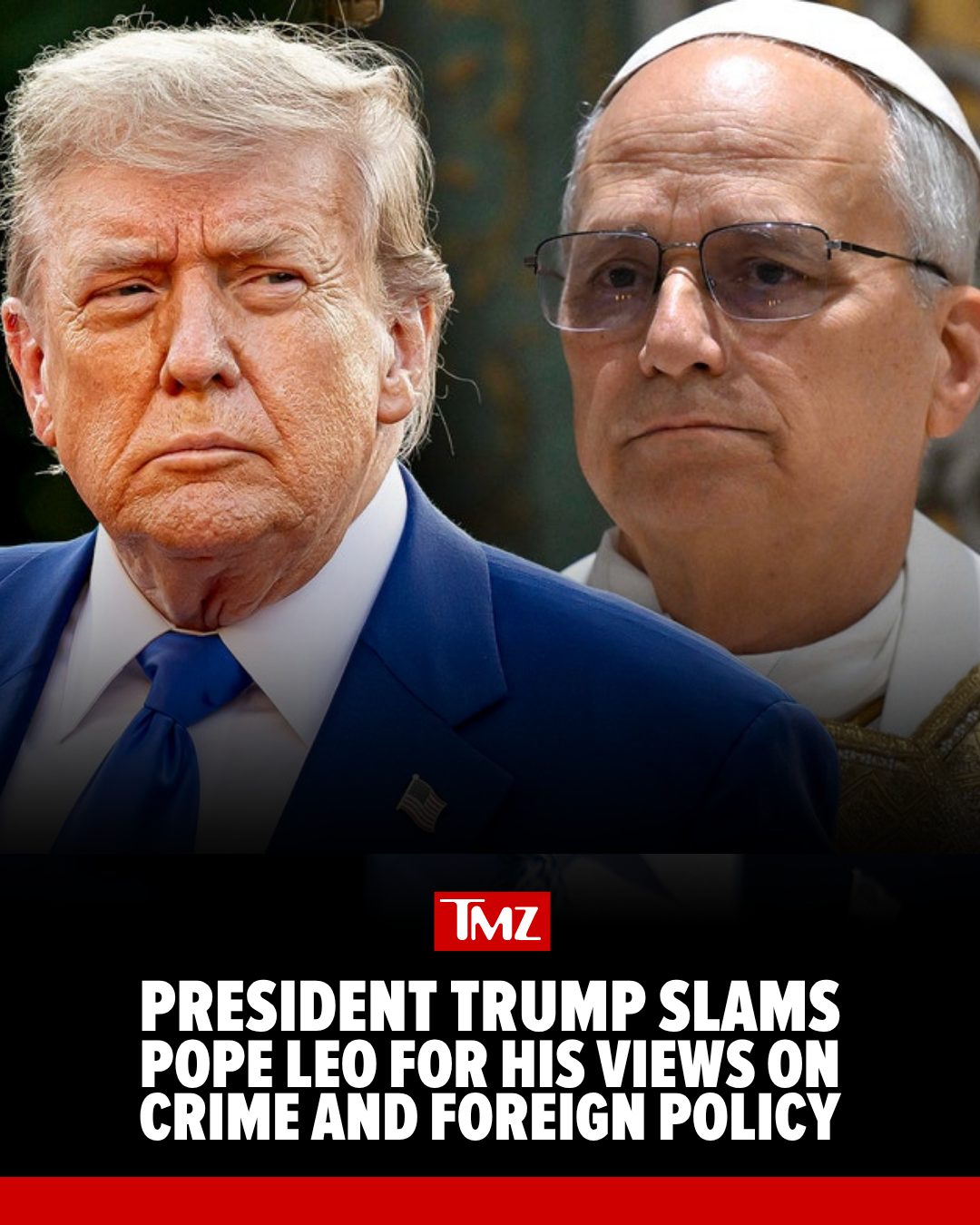 Not even Pope Leo can escape the wrath of President Trump, who excoriated the Holy Father for his views on crime and foreign policy—and a bunch of other stuff, too! 💥

FULL STORY AT LINK IN BIO 🔗