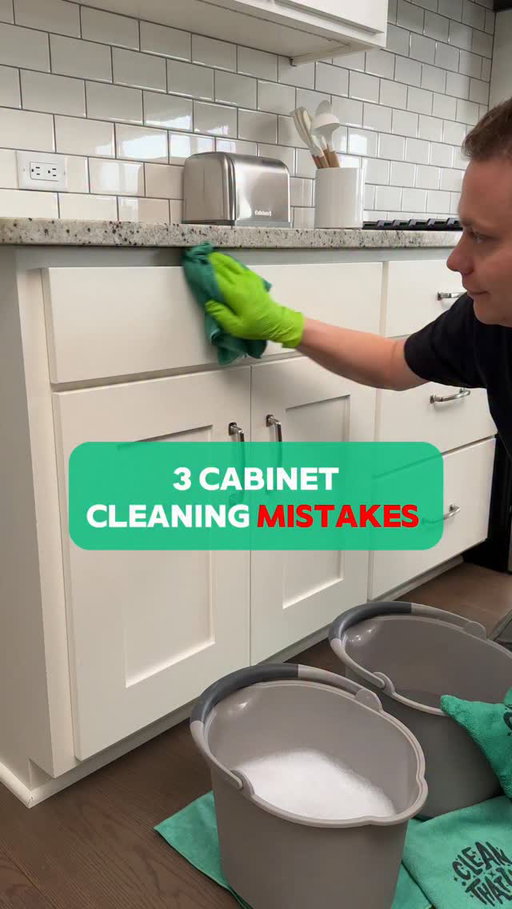 Comment Spring for my FREE Spring Cleaning checklist! 

Welcome to Day 2 of the 2026 Spring Cleaning Spree.
Today we are tackling kitchen cabinets, and I want to walk you through the best way to clean them without making a bigger mess or damaging the finish.

One of the biggest mistakes I see is not dusting cabinets before wet cleaning. You always want to remove that dry dust and debris first so it does not turn into a sticky mess once you add your cleaner.
The next mistake is using the wrong cleaner. If you have painted cabinets, I like to use a small amount of blue Dawn dish soap. For wood cabinets, I go with Murphy Oil Soap. Both are very concentrated, so a little goes a long way.

Another big one is not rinsing and drying. This is where my three towel system comes in.

First towel is for cleaning, second towel is for rinsing, and the third towel is for drying and buffing. This is what helps prevent streaks and leaves a really clean finish.

You can use that same process on the inside of your cabinets and drawers too. Just take it one section at a time so it does not get overwhelming.

If you run into any greasy buildup, grab a non scratch scrub sponge like a Scrub Daddy to help break it down safely.