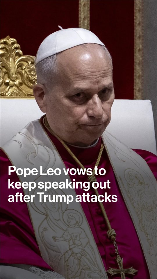 “I will continue to speak out loudly against war, looking to promote peace.”

Pope Leo XIV vowed to keep criticizing the US-Israeli war on Iran, hours after President Donald Trump blasted the pontiff.