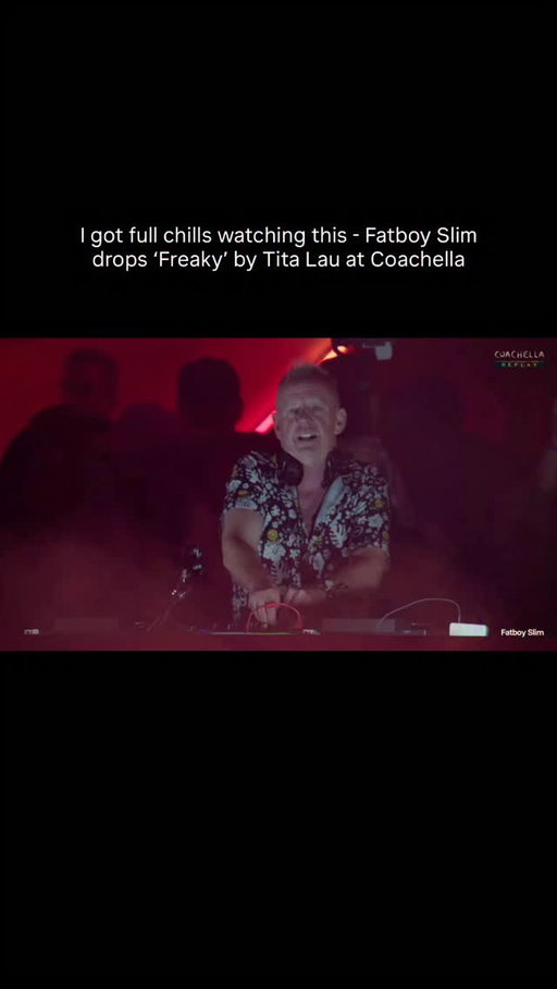 Unreal energy when @officialfatboyslim dropped ‘Freaky’ by @tita_lau at @coachella 🤯 This song hits different 🔥