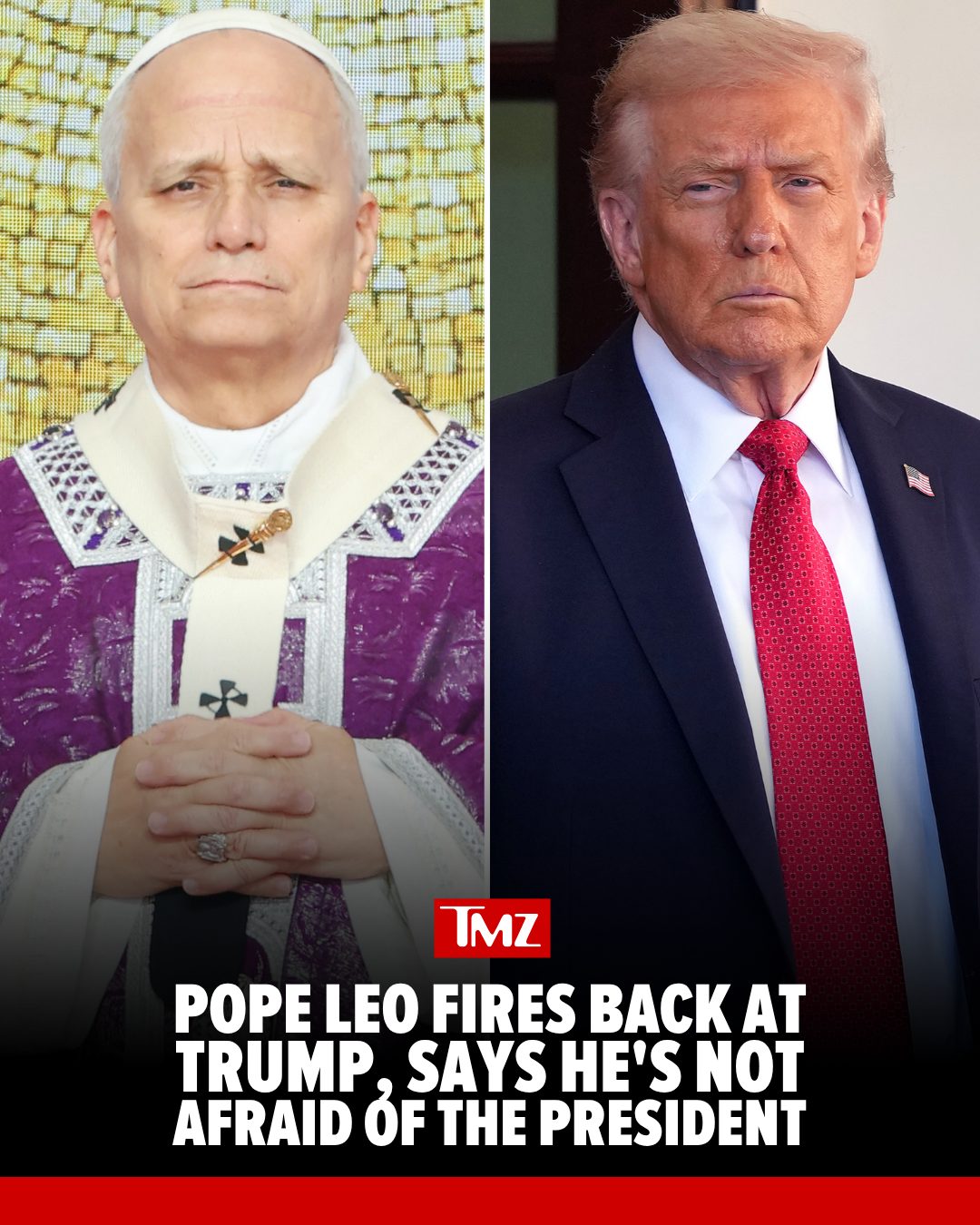 Pope Leo XIV is not taking any crap from President Donald Trump, firing back at DJT's nasty Truth Social post that slammed the Pontiff for his perceived liberal-leaning views on crime and foreign policy. 🗣️

DETAILS AT LINK IN BIO 🔗