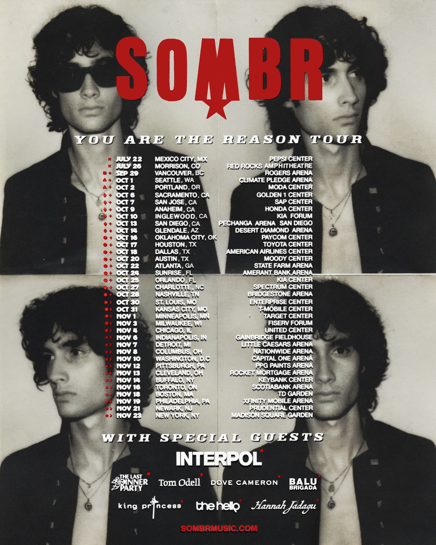 YOU ARE THE REASON TOUR. I’m so excited to announce my first arena tour coming to North America.

Presale starts tomorrow, April 14th at 10am in your local time zone. Sign up using the link on my page to access the presale code.

General onsale tickets go on sale on Friday, April 17th at 10am in your local time zone. 

I’m also bringing the most incredible special guests @interpol, @thelastdinnerparty, @tompeterodell, @dovecameron, @balubrigada, @kingprincess69, @thehellp, and @hangrammm.

I’m beyond thrilled to see your faces. This will be a very special show. Love you so much! I’ll see you soon.