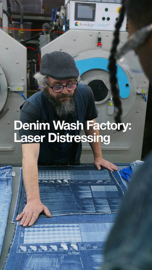 Traditional denim distressing relies on chemicals. 
Bleach, potassium permanganate, compounds that are carcinogenic to the workers handling them daily.

This facility does it with lasers. Near zero chemicals. Near zero environmental impact.

But what’s interesting is that the process hasn’t lost its craft. The designer still assigns a persona to every garment before the machine starts. Who they were, how they lived, how their jeans would have aged naturally. The laser just executes what the human imagined.

Technology replacing toxicity, not craft.

#CreaseGroup #Denim #FashionManufacturing