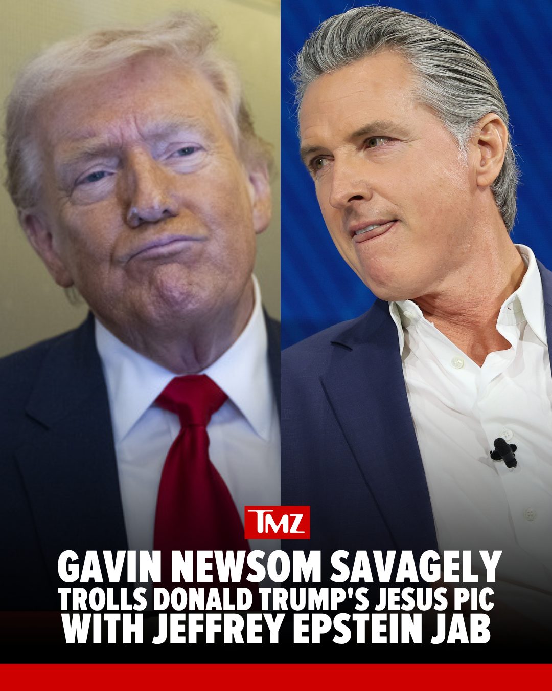 SWIPE-> 🫵😂 President Donald Trump isn't the only one who can use A.I. ... California Governor Gavin Newsom just savagely trolled the president with a photo portraying DT as the Grim Reaper, with an old friend looking over his shoulder.

FULL STORY AT THE LINK IN BIO.