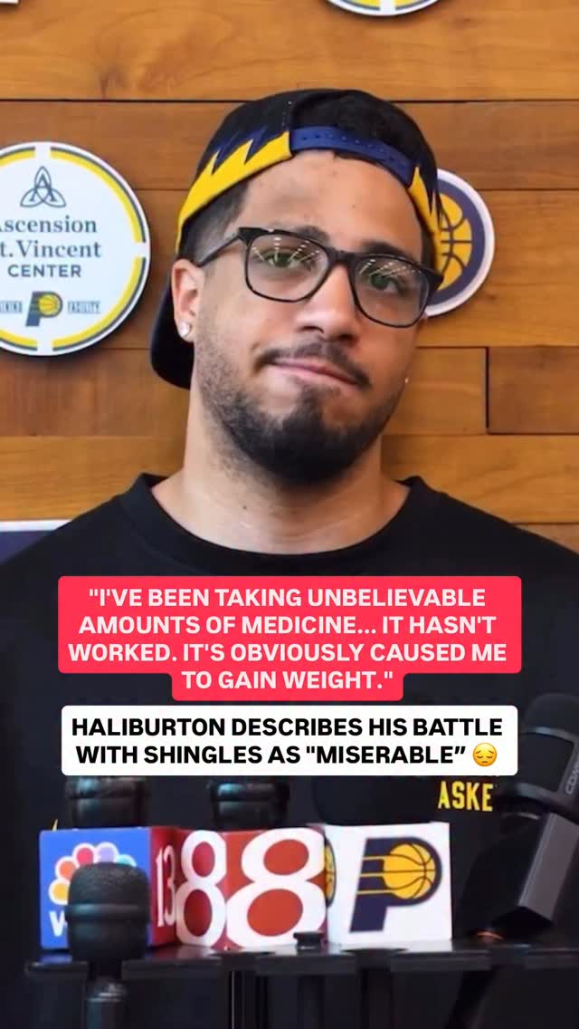 Tyrese Haliburton says he’s lost part of his eye brow and has been dealing with nerve pain for 2 month due to shingles

(via @pacers) #nba #nbabasketball #basketball #haliburton