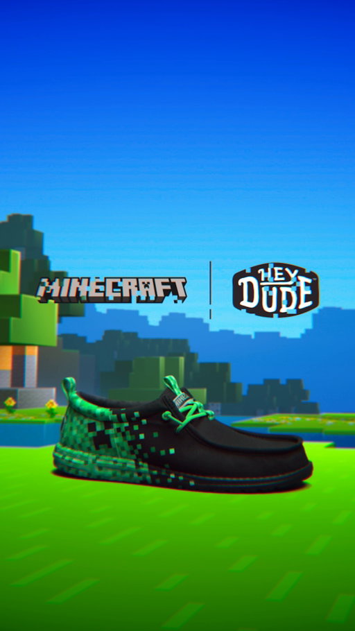 a new drop just spawned...HEYDUDE x @minecraft available now ⛏️👟🌳