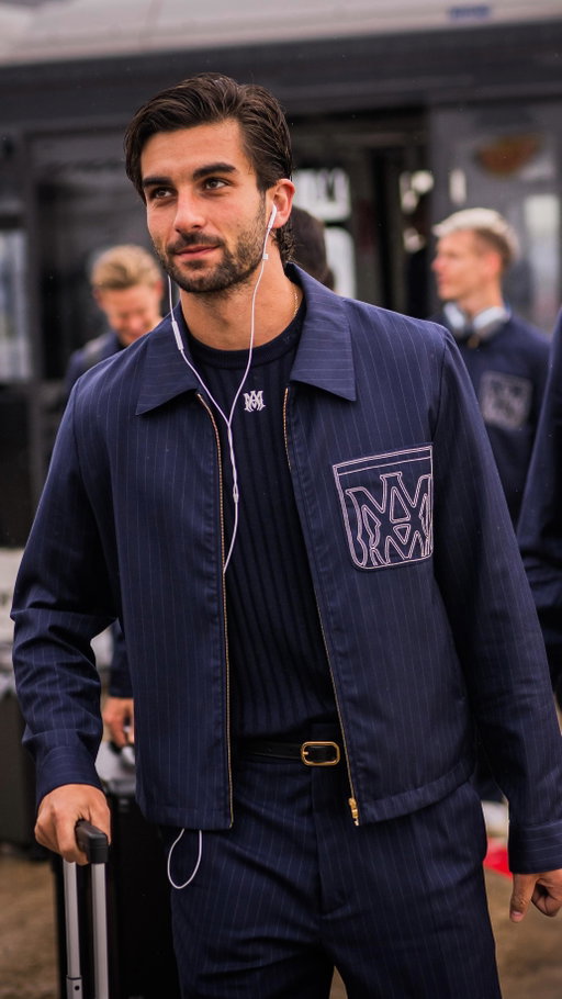 Celebrating the artistry of football and fashion, AMIRI and FC Barcelona’s (@fcbarcelona) partnership endures.

Summer tailoring is worn for the UEFA Champions League Quarter Final – pinstripe shirt-collar blousons with MA Monogram embroidery and lightweight sport-silhouette knits with contrast MA monogram and tonal FC Barcelona detailing merge classic formality with Barça’s heritage and AMIRI’s modern innovation. @amiri @fcbarcelona @mikeamiri