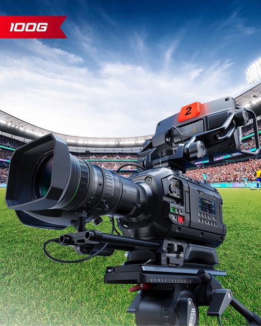 Introducing Blackmagic URSA Cine 12K LF 100G, a revolutionary digital film camera with fast 100G Ethernet so you can use cinematic digital film quality for live production. With 100G Ethernet you get SMPTE-2110 output up to 440 fps!

This new model in the URSA Cine family builds on the revolutionary digital film features of the URSA Cine 12K LF. It includes the large format RGBW 36x24mm sensor and adds dramatically faster networking for cinematic live production workflows. You get real-time SMPTE-2110 IP video from the Ethernet connector, supporting up to 2160p60 with cinematic quality and 16 stops of dynamic range. That’s well beyond traditional broadcast cameras. Plus, the 100G model outputs live video up to 440 fps for amazing slow-motion sports replays.

Blackmagic URSA Cine 12K LF 100G will be demonstrated on the Blackmagic Design NAB 2026 booth #N2502 and will be available Q3 for US$8,995, excluding duties.

Learn more at http://bmd.link/XscTxM

#BlackmagicDesign #BlackmagicURSACine12KLF100G #BlackmagicURSACine #liveproduction