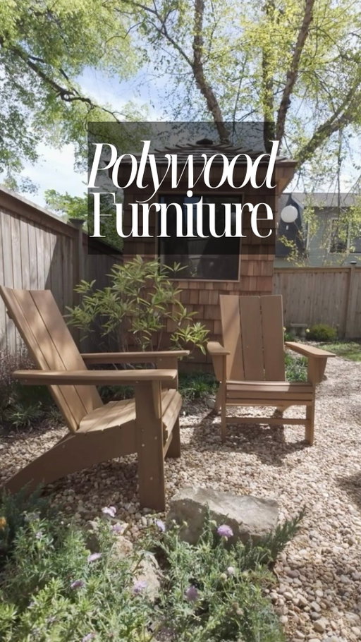 Obsessed with my @polywood adirondacks.  They don’t fade or crack and you can leave them out all year.  Link in bio #interiordesign #outdoorfurniture #outdoorliving