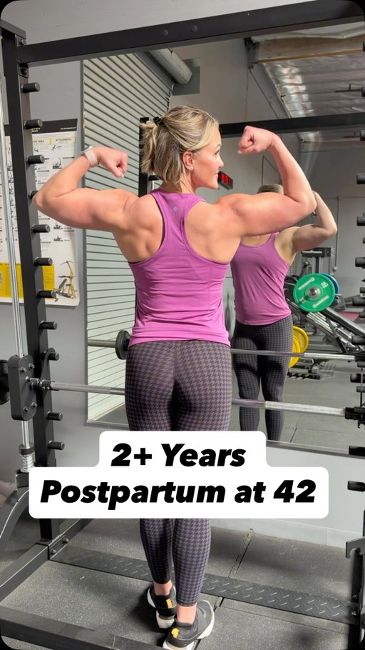 This isn’t a before and after. It’s a before, during, and still going💪

The first year after having a baby isn’t the easiest. Not because I don’t want to train- I typically want to train- but because life doesn’t stop so you can take the time you need. You just have to keep showing up anyway. And slowly, things change.

By year one I was down about 20lbs. Now at two years postpartum I’m down another 6- but honestly the scale isn’t even the main focus. I want to keep building muscle and slowly lose body fat so if the scale barely moves, that’s fine. The work is still showing.

And it’s actually helpful even for me to see these videos side by side because when you’re in the middle of it, you don’t always see the changes day to day. You think what you’re doing may not be working. 

If that’s you right now, just don’t quit. Time is gonna pass no matter what so you may as well keep going.
You’ve got this. 🤍