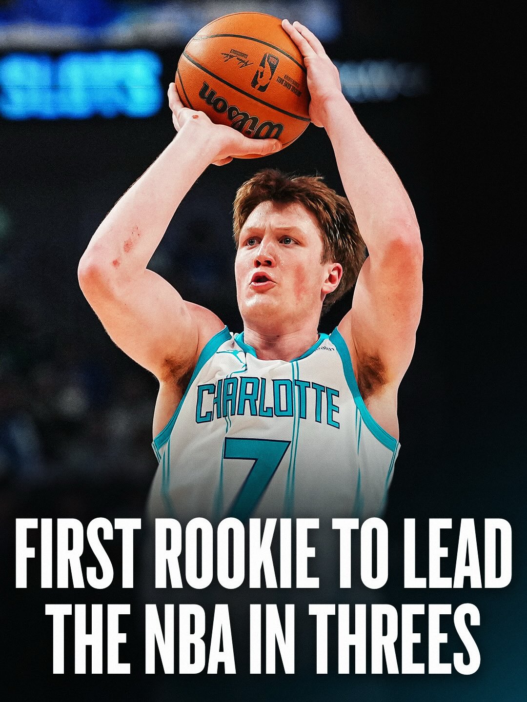 First season ➡️ NBA history 👏 Kon Knueppel is the first rookie to lead the NBA in three-pointers made in a season. He knocked down a rookie record 273 triples!