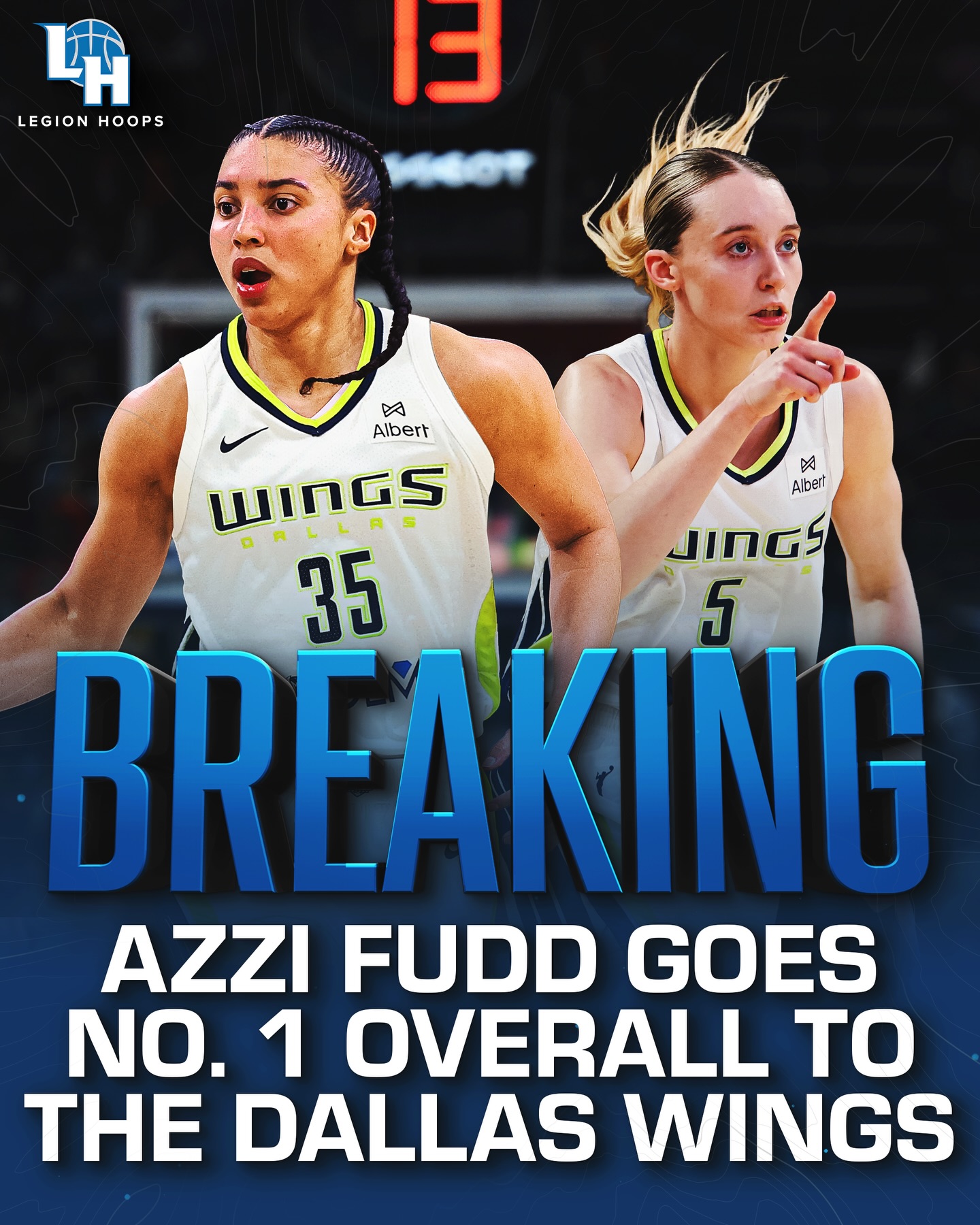 Azzi Fudd goes No. 1 overall to the Dallas Wings, and will join her girlfriend Paige Bueckers on the same WNBA team
