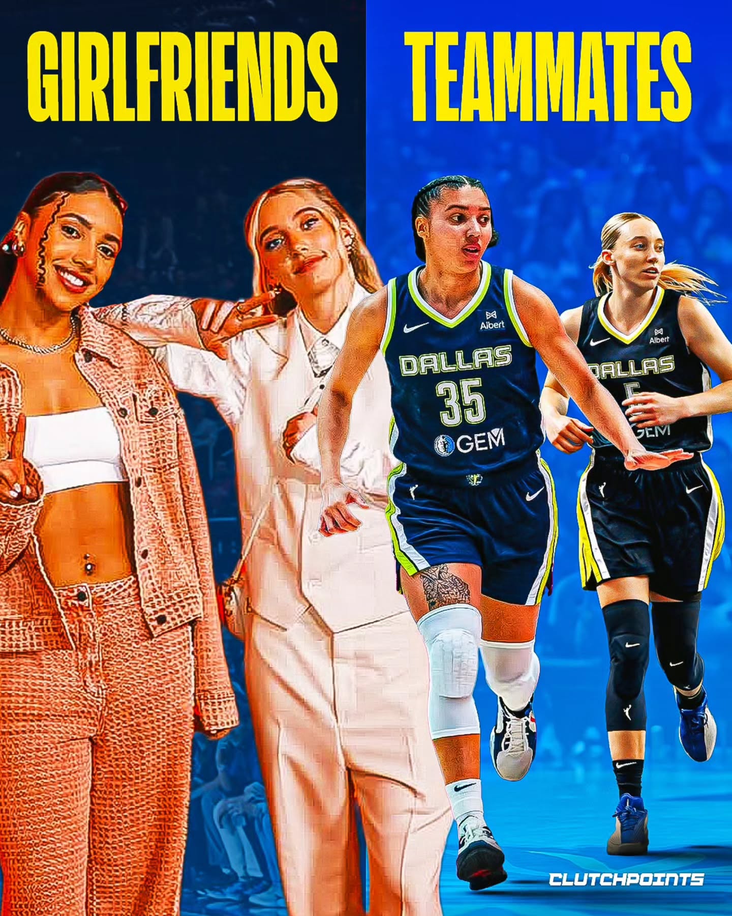 It's official: Azzi Fudd and Paige Bueckers are teaming up.

With the Wings selecting Fudd with the No. 1 overall pick, Dallas is getting an elite shooter and playmaker.

But the storyline everyone's talking about? Paige and Azzi are reunited.

The two were teammates on UConn and won a national title together in 2025. And last year, Bueckers revealed in a video that she and Fudd were in a relationship.

While it's unknown how long they've been together, they've been friends for almost a decade.

Paige and Azzi met in 2017 at a Team USA tryout. Fudd admitted she didn't think much of Buecker's game at the time, but the two remained friends after camp.

Paige came to UConn in 2020, and Azzi followed the next year.

Now, the couple is reunited, and they're officially WNBA teammates.

And the basketball fit is perfect too.

Dallas already has a crowded frontcourt, and could use guard depth and shooting. They get that with Fudd, who's arguably the best pure shooter in the class.

Along with Paige and Arike Ogunbowale, the Wings just got a whole lot scarier with Azzi Fudd.