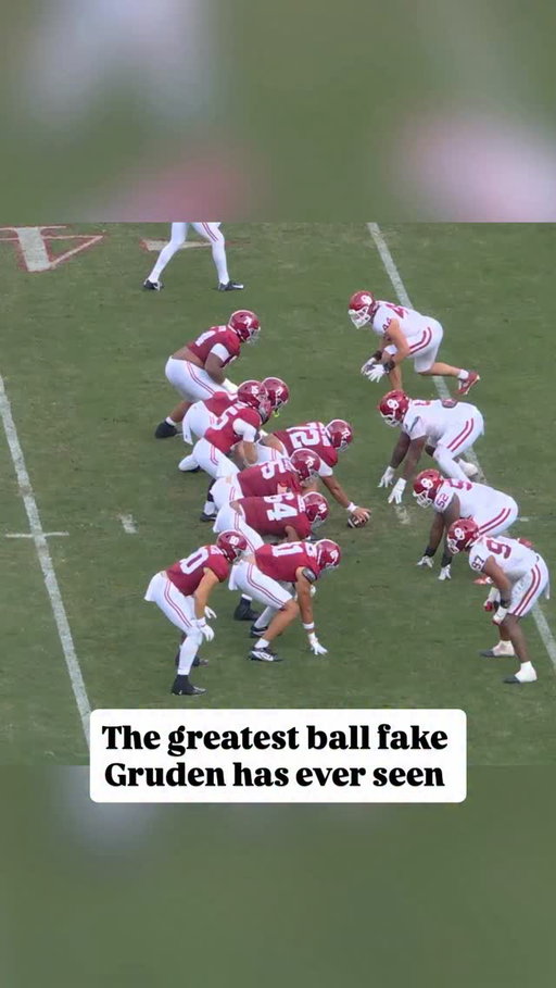 This ball fake was so good, Coach Gruden thought both guys actually slipped!