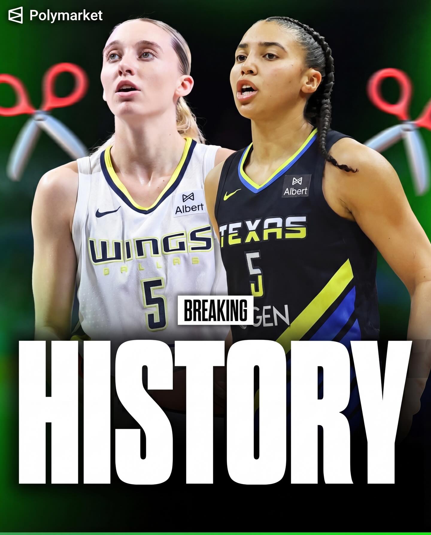 🚨Azzi Fudd has been selected 1st overall in the WNBA draft by the Dallas Wings.

The first couple in WNBA history? 🤯 that’s insane…