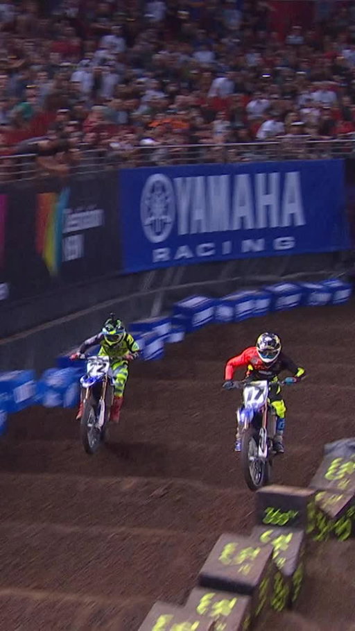 @cooperwebb2 and @crtwotwo were battling the entire main event and it still came down to the last corner! A lot of Aussies became Cooper Webb fans that night in 2015! #FlashBack #AUSX #Supercross #ChadReed #CooperWebb