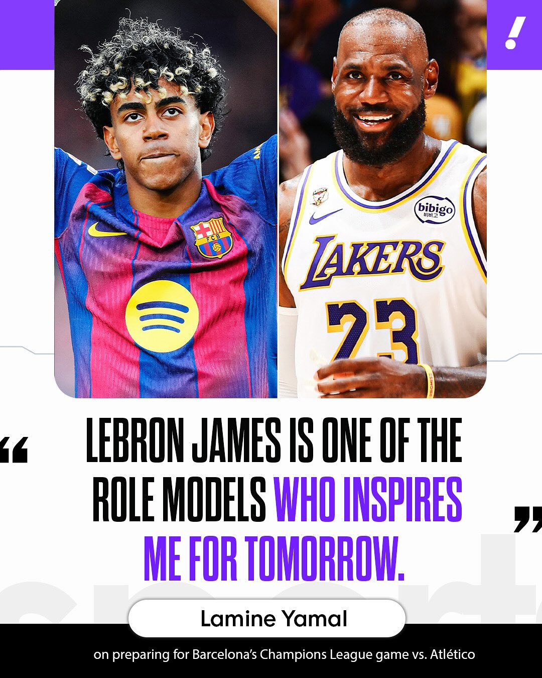 Lamine Yamal uses LeBron as inspiration as Barcelona chases a 2–0 comeback vs. Atlético Madrid in the Champions League 🔥
