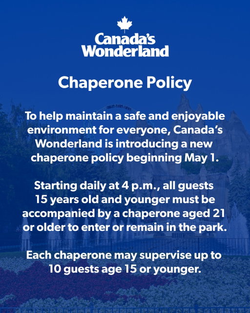 We’re introducing a new chaperone policy starting May 1 to help maintain a safe and enjoyable environment for all guests.

Learn more by clicking the link in our bio.