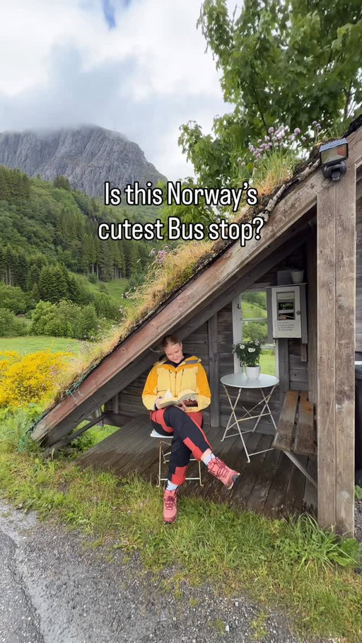 One of Norway’s cutest bus stop is found🤩 
📍 @fjordkysten 

#Visitnorway #travel #norway