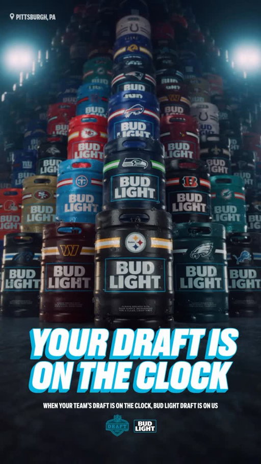When your team’s draft is on the clock, Bud Light is on us. Tune in Thursday 4/23