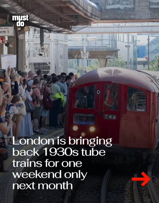 London is throwing it all the way back to the ’30s next month.

The London Transport Museum is bringing back restored 1930s tube trains for a limited run over the May Bank Holiday.

You’ll be able to ride the vintage 1938 train stock along parts of the Piccadilly line, including a loop from Northfields through Heathrow or routes between Cockfosters and Northfields.

Each journey lasts around 45 to 70 minutes, with original Art Deco interiors, classic seating, and details that feel straight out of pre-war London.

Tickets start at £25, with the option to ride in the front “Gold” carriage or standard cars.

Media via @ltmuseum

#mustdolondon #londonvintage #londonheritage
