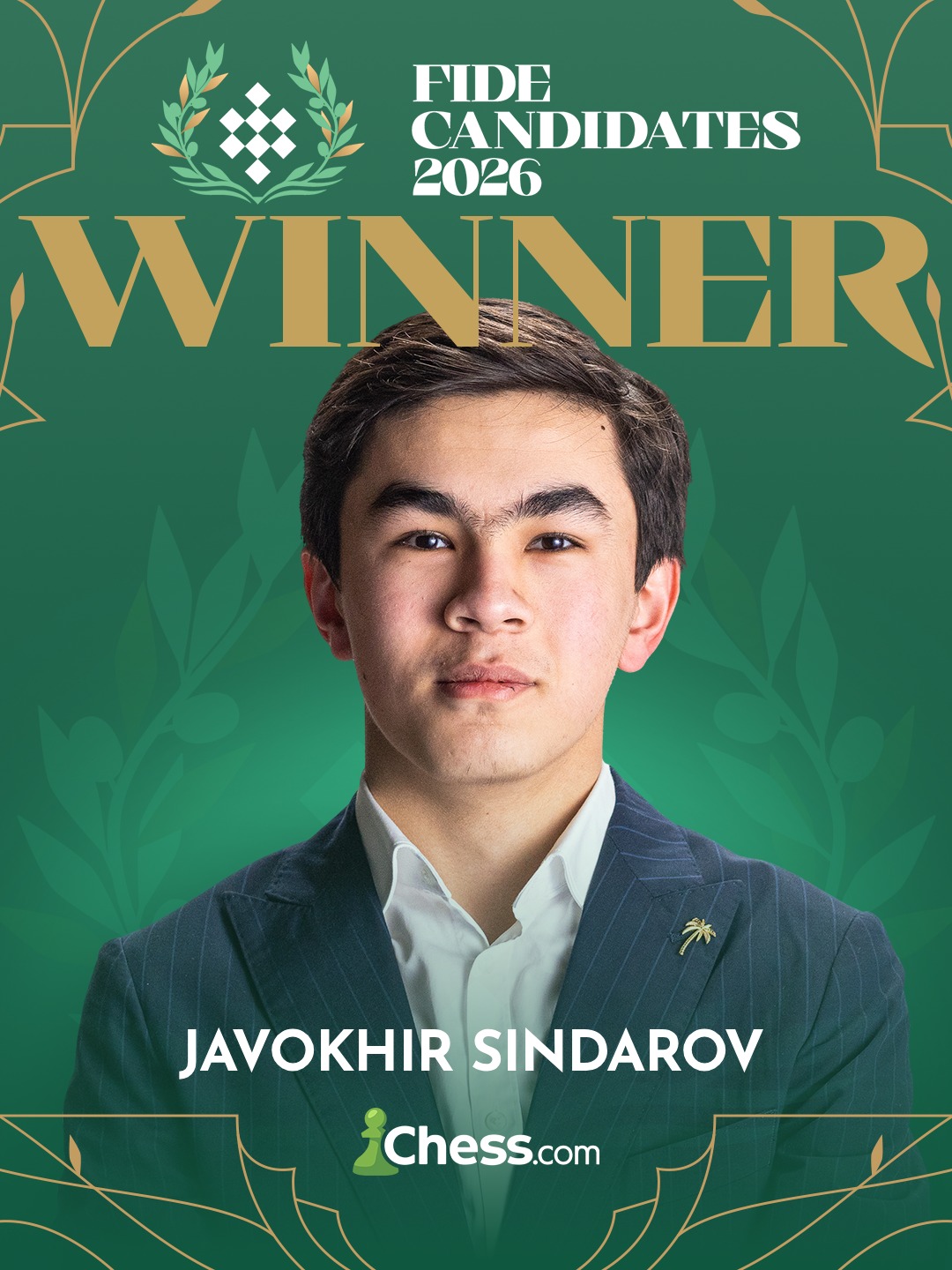 JAVOKHIR SINDAROV WINS THE CANDIDATES WITH A ROUND TO SPARE!

The 20-year-old makes history with a dominant, unbeaten (so far) Candidates run, and will challenge Gukesh in the youngest-ever World Championship match this year! 🇺🇿👑