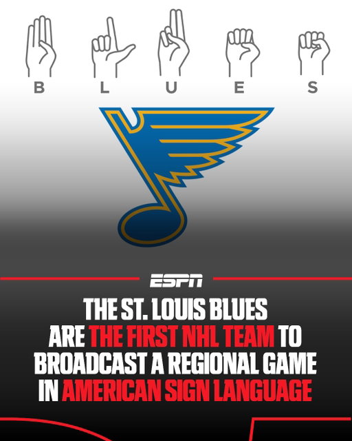 The Blues have partnered with the NHL and P-X-P to produce a special alternate telecast of tonight's game vs. Pittsburgh that is designed specifically for the Deaf and hard of hearing community 🙌