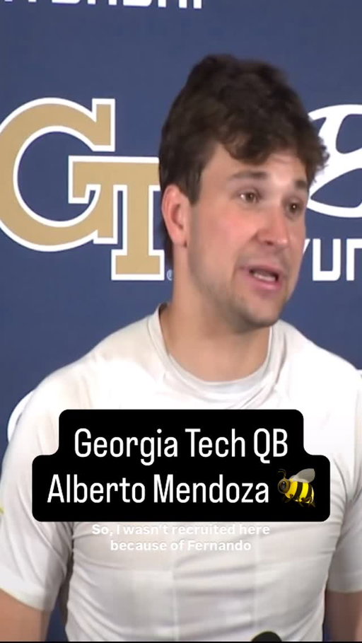 “I wasn’t recruited here because of Fernando….I’m excited to show what I can do.” @georgiatechfb QB Alberto Mendoza on the external expectations that come with his name. #sports #collegefootball #atlanta #georgiatech