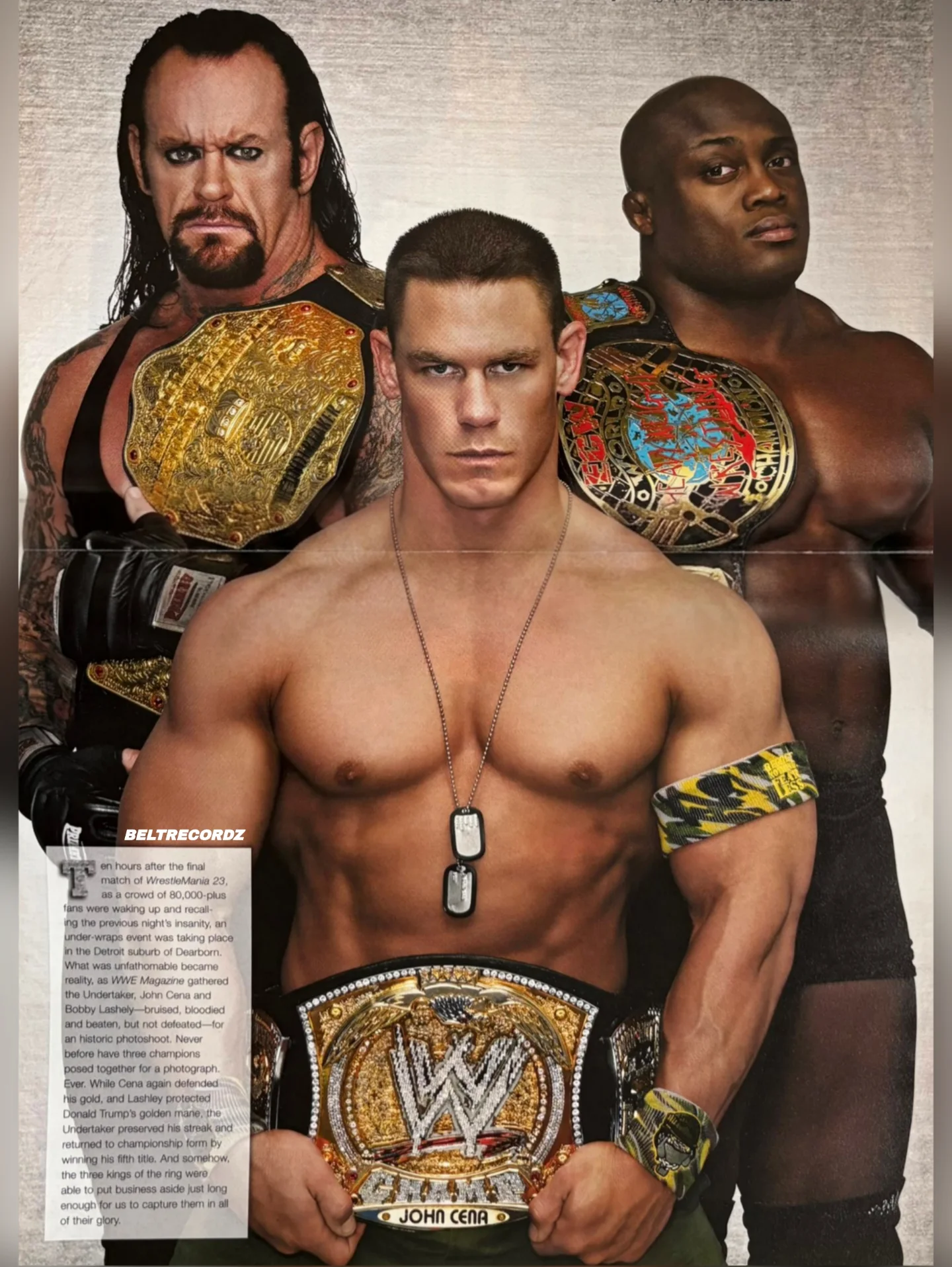 WWE World Champions of 2007🔥🔥..

Found this Awesome Poster from 2007 consisting all 3 World Champions after Wrestlemania👏👏

1. World Heavyweight Champion The Undertaker 

2. WWE Champion John Cena 

3. ECW World Champion Bobby Lashley 

This reminds me of that Vengeance Poster

#wwe #johncena #theundertaker #bobbylashley
#hustleloyaltyrespect 

@johncena @undertaker @bobbylashley 

WWE poster