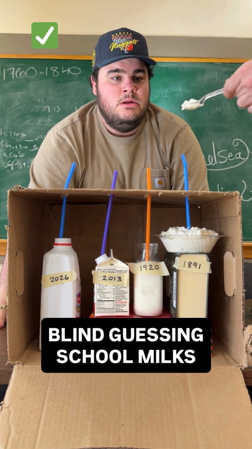 Can we guess what year the milk is from without seeing them? #americanhighshorts #milk #tastetest #comedy #skit